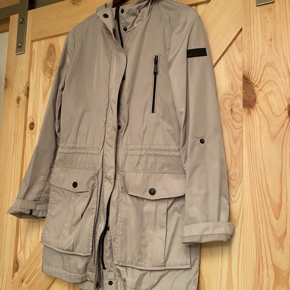 BCBG light windbreaker grey jacket